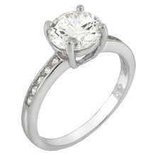 Load image into Gallery viewer, Sterling Silver Side Stones Cubic Zirconia Pave Promise RingAnd Width of 6.5MM