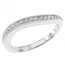 Load image into Gallery viewer, Sterling Silver Rhodium Pave Cubic Zirconia Curved Band Ring