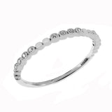 Sterling Silver Thin Round CZ Bezel Set Band Toe Ring Width-1.5mm
