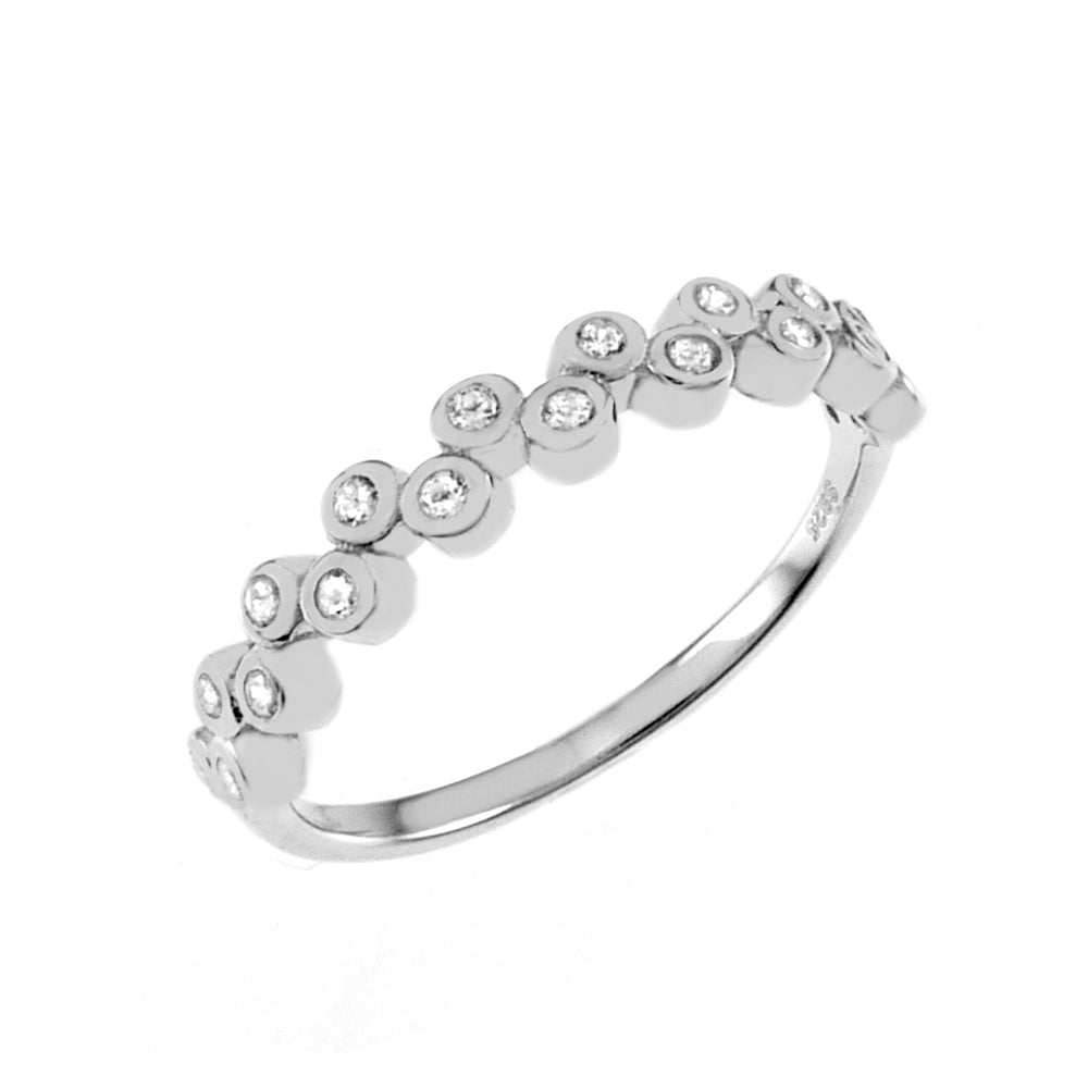 Sterling Silver Two Lines Bezel Set CZ Band Toe Ring