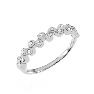 Sterling Silver Two Lines Bezel Set CZ Band Toe Ring