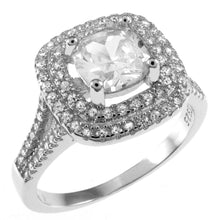 Load image into Gallery viewer, Sterling Silver Princess Cut Halo engagement Ring Width-12.5mm