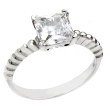 Load image into Gallery viewer, Sterling Silver Princess Cut CZ Solitaire engagement Ring Width-7mm