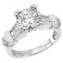 Load image into Gallery viewer, Sterling Silver Round Cubic Zirconia Engagement Ring