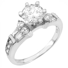 Load image into Gallery viewer, Sterling Silver Round Cubic Zirconia Engagement Ring-6mm