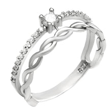 Load image into Gallery viewer, Sterling Silver Rhodium Infinity Solitaire Ring Width-5.3mm
