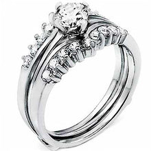 Load image into Gallery viewer, Sterling Silver Round Cz Engagement Ring Set with a Prong Set Cz in the Center