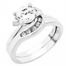 Load image into Gallery viewer, Sterling Silver Double Layer Zirconia Silver Wedding Ring SetAnd Width of 11MM