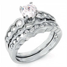 Load image into Gallery viewer, Sterling Silver Round Cz Wedding Ring Set with a 6MM Round Cut Cz in the CenterAnd Ring Width of 9MM