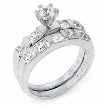 Load image into Gallery viewer, Sterling Silver 4MM Round CZ Ring SetAnd Width 6 mm