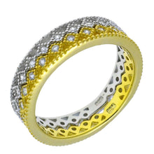 Load image into Gallery viewer, Sterling Silver Duo-Color Stackable Crown Ring Set with Ring Width of 12MM