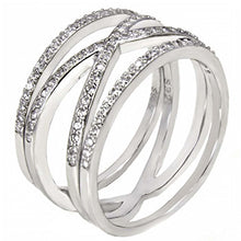 Load image into Gallery viewer, Sterling Silver 3 Pcs Cubic Zirconia Stackable Ring SetAnd Width 11MM