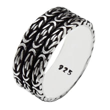 Load image into Gallery viewer, Sterling Silver Oxidized Byzantine Band Ring