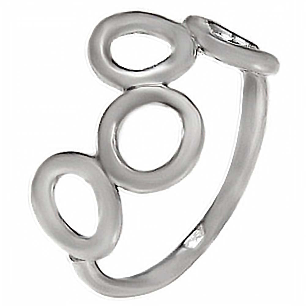 Sterling Silver Stylish 4 Circle Ring with Ring Width of 13MM