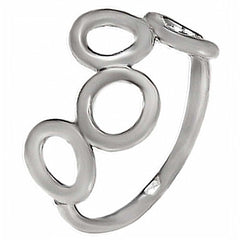 Sterling Silver Stylish 4 Circle Ring with Ring Width of 13MM