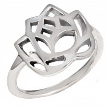 Load image into Gallery viewer, Sterling Silver Oxidized Fancy Tulip Ring with Ring Length of 14MM
