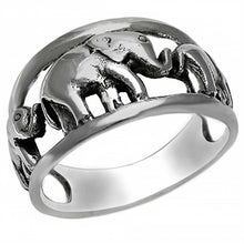 Load image into Gallery viewer, Sterling Silver Oxidized Marching Elephant Ring
