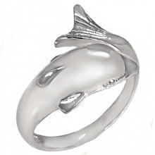Load image into Gallery viewer, Sterling Silver Fancy Dolphin Ring with Ring Width of 15MM