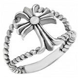 Sterling Silver Oxidized Cross Shaped Ring