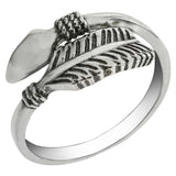 Sterling Silver Oxidized Arrow Adjustable Ring