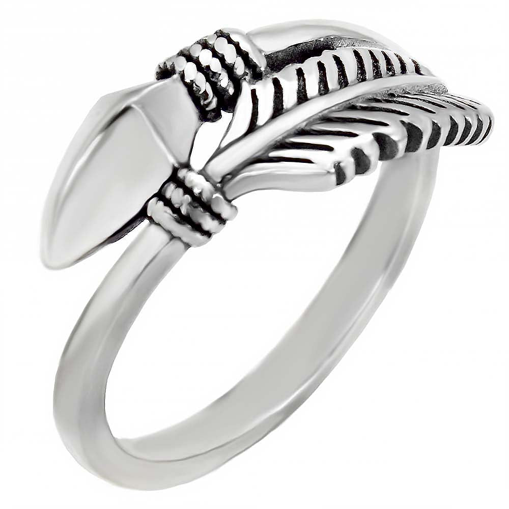Sterling Silver Oxidized Arrow Shaped Ring