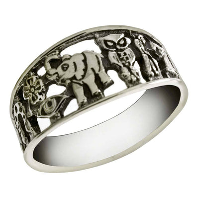 Sterling Silver Oxidized Lucky Ring