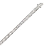 Sterling Silver Square Cz Tennis Bracelet with Bracelet Width of 4MM