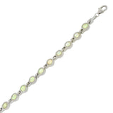 Sterling Silver White Opal Round Shaped BraceletAnd Weight 15.3 gramAnd Length 7 ��� inchAnd Width 7mm