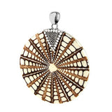 Sterling Silver Bali Shell PendantAnd Diameter 2 1/8 inch