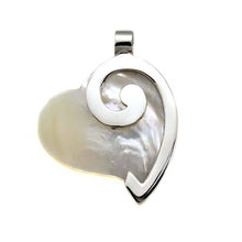 Load image into Gallery viewer, Sterling Silver Shell Heart Pendant with Pendant Dimension of 25.4MMx35.56MM
