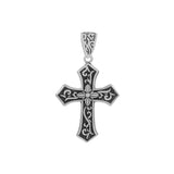 Sterling Silver Cross Pendant Width-27.5mm, Diameter-1 7/8inch