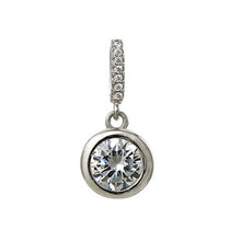 Load image into Gallery viewer, Sterling Silver Stylish Round-Cut Clear Cz Pendant with Pendant Dimension of 9MMx19.05MM