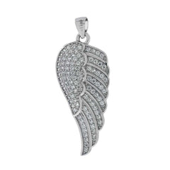 Sterling Silver Wing Pave CZ Pendant