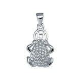 Fashionable Sterling Silver Dolphin CZ Pendant with Pendant Dimensions of 11.5MMx25MM