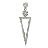 Sterling Silver Triangle With 5mm CZ Round Bezel-Set Pendant