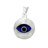 Sterling Silver Round Evil Eye Pendant