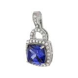 Sterling Silver Simulated Tanzanite CZ Pendant