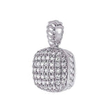 Sterling Silver Cubic Zirconia Micro Pave PendantAnd Length 0.67 inchesAnd Width 10.6mm
