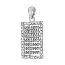 Load image into Gallery viewer, Sterling Silver Chinese Ancient Computing CZ PendantAnd Length 1 inchesAnd Width 11.8mm