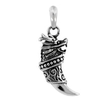Load image into Gallery viewer, Sterling Silver Oxidized Dragon Head Horn Pendant Weight-7.1 gram, Width-10.7mm, Height 1 3/8 inch