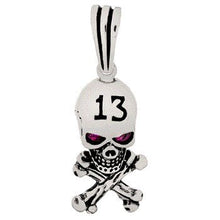 Load image into Gallery viewer, Sterling Silver Skull and Crossbones Oxidized Pendant