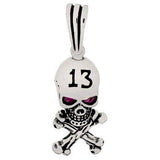 Sterling Silver Skull and Crossbones Oxidized Pendant