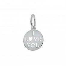 Load image into Gallery viewer, Italian Sterling Silver I LOVE YOU Charm PendantAnd Diameter 11.5mm