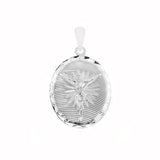Sterling Silver Oval D/C Medal Jesus Christ Pendant