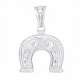 Sterling Silver Horseshoe Pendant with Pendant Dimension of 17MMx22.23MM