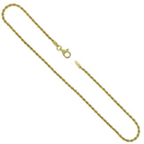 Sterling Silver 1.5mm Rope D/C Gold Plated Anklet