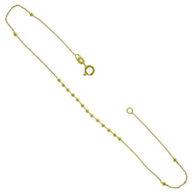 Load image into Gallery viewer, Sterling Silver Bead Rolo Chain Gold Plated Anklet - silverdepot