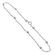 Load image into Gallery viewer, Sterling Silver Singapore Bead Gold Plated Anklet