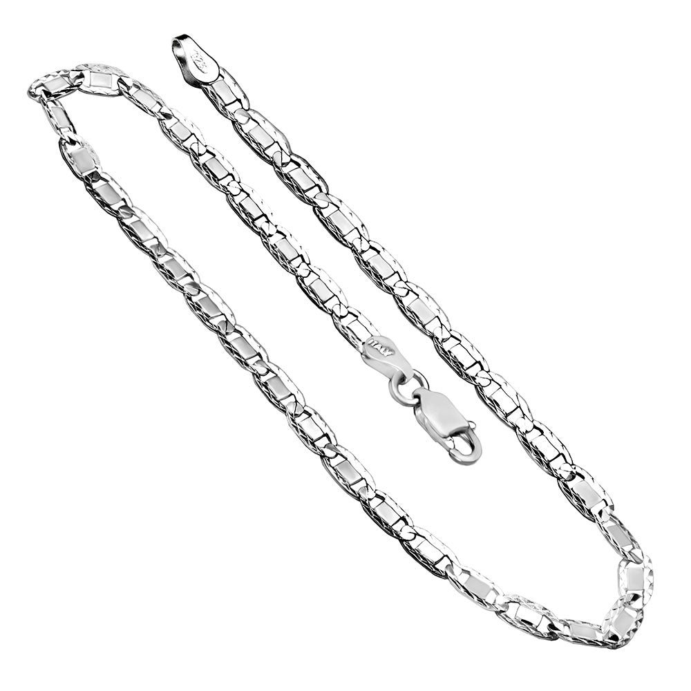 Sterling Silver Valentin Diamond Cut Anklet