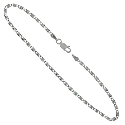 Sterling Silver Italian 2.4mm Diamond Cut Valentin Anklet